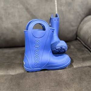 CROCS Kids Vibrant Blue Rain Boots